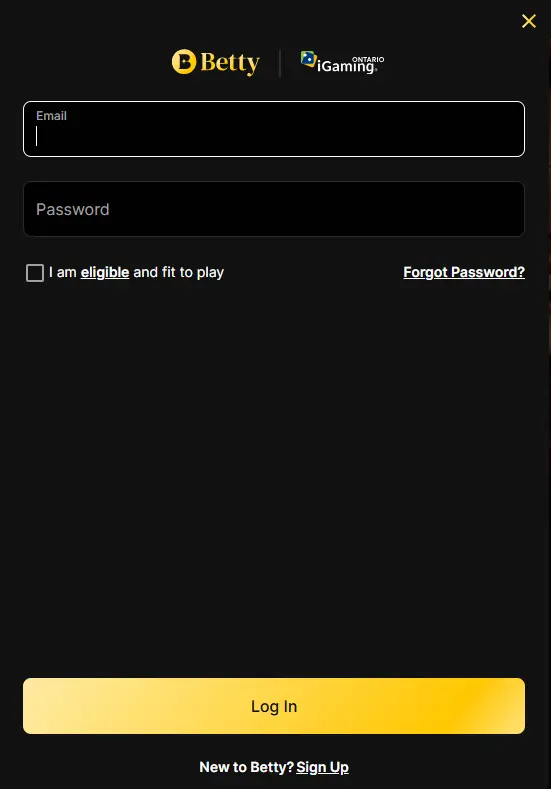 sign up betty canada casino